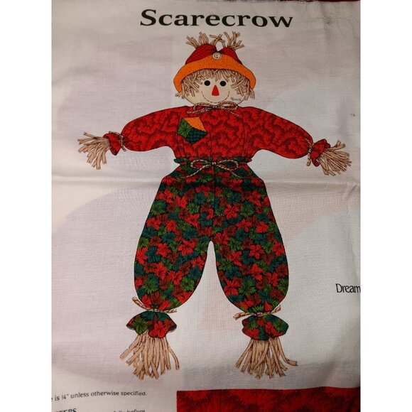 Vintage Sewing Panel Scarecrow Decoration Cut Sew Thanksgiving Fall Christmas - Picture 1 of 9